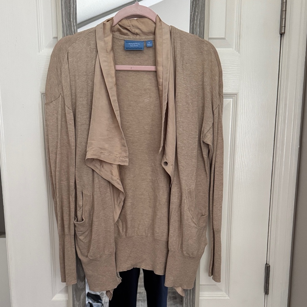Simply Vera Vera Wang Light Brown Cardigan